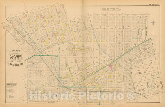 Historic Map : Atlas Entire City of Brooklyn Complete in One Volume, Brooklyn 1880 Plate 025 , Vintage Wall Art