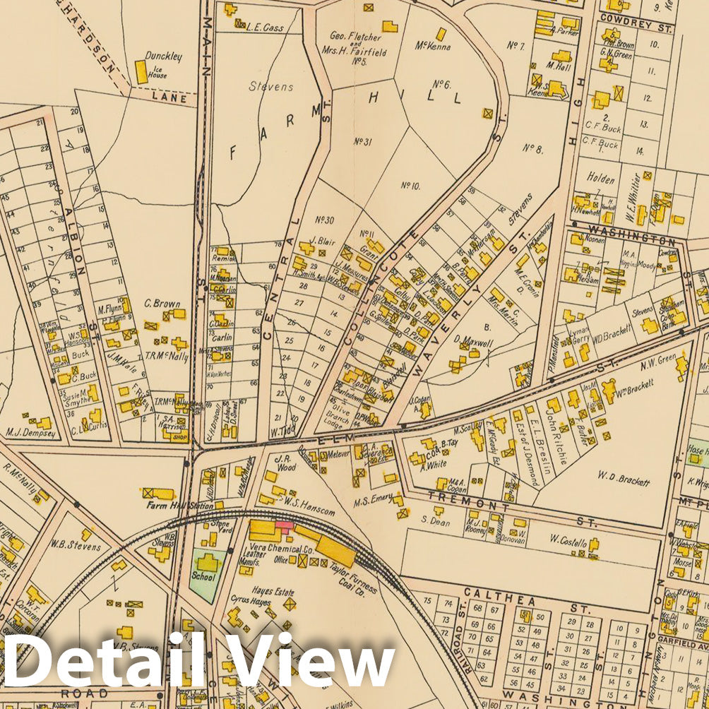 Historic Map : Atlas of Middlesex County, MA Vol. 2, Stoneham 1906 Plate 008 , Vintage Wall Art