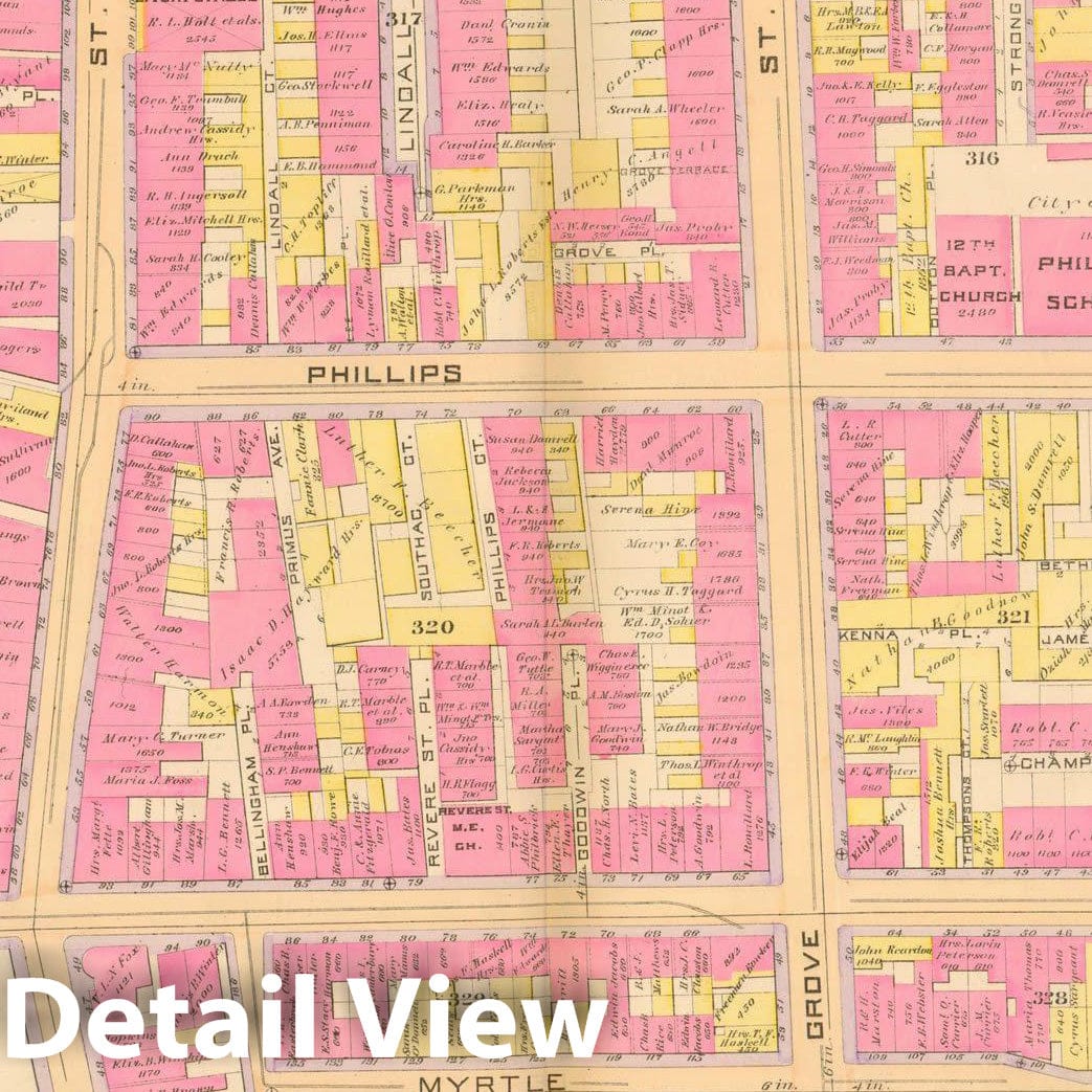 Historic Map : Atlas City of Boston, City Proper, Vol. I, Boston 1888 Plate 003 , Vintage Wall Art