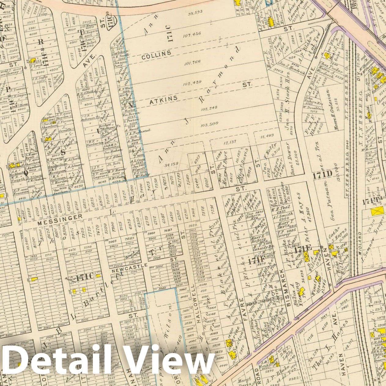Historic Map : Atlas City of Boston, Dorchester, Dorchester 1910 Plate 039 , Vintage Wall Art