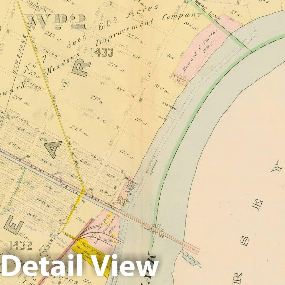 Historic Map : Atlas of Hudson County New Jersey, Kearny 1909 Plate 028 , Vintage Wall Art