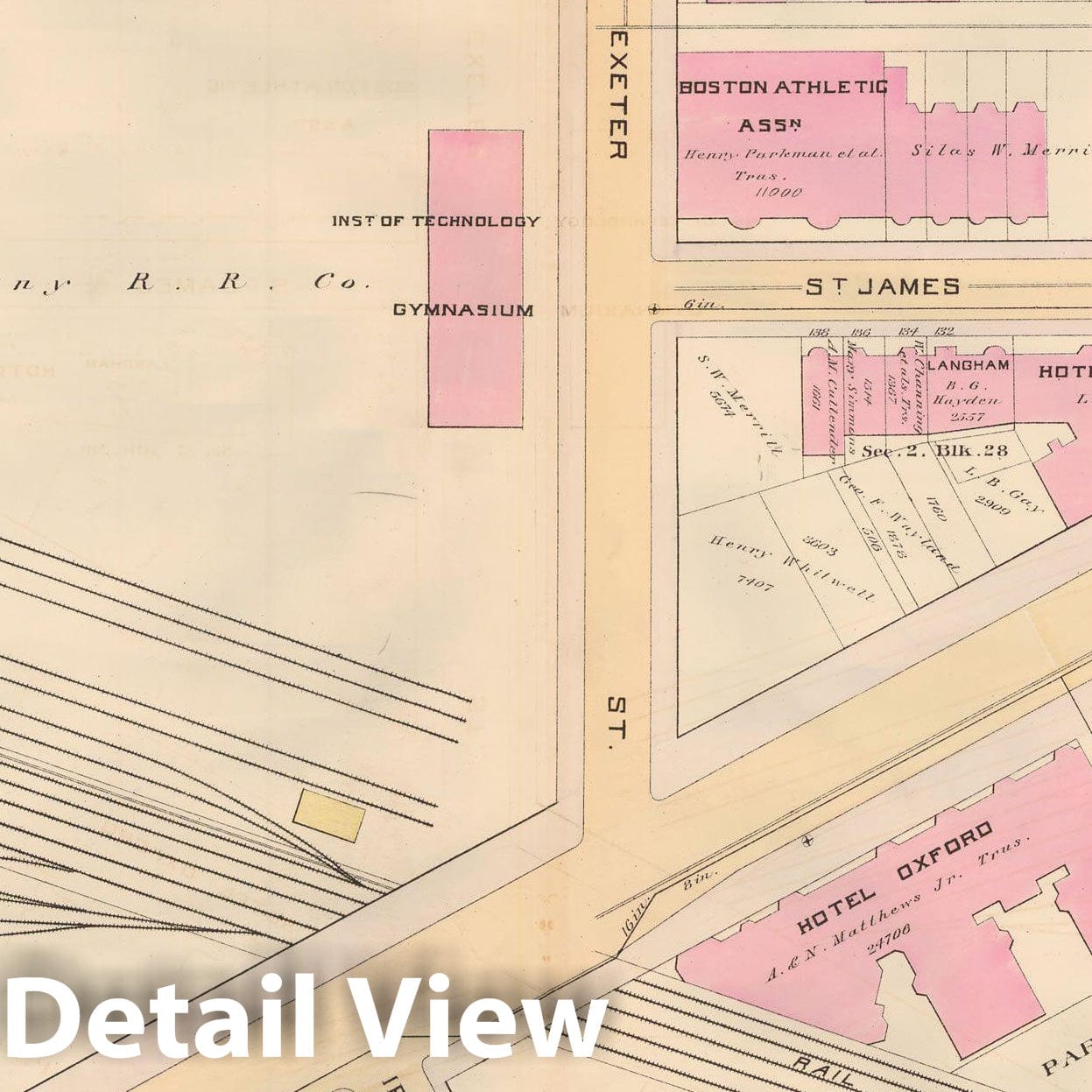 Historic Map : Atlas City of Boston, City Proper, Vol. 2, Boston 1888 Plate 042 , Vintage Wall Art