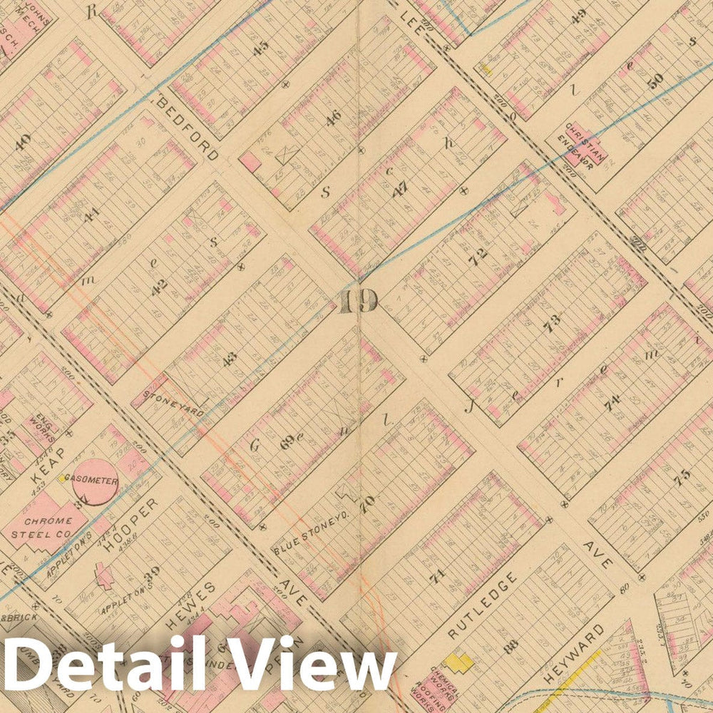 Historic Map : Atlas Entire City of Brooklyn Complete in One Volume, Brooklyn 1880 Plate 020 , Vintage Wall Art