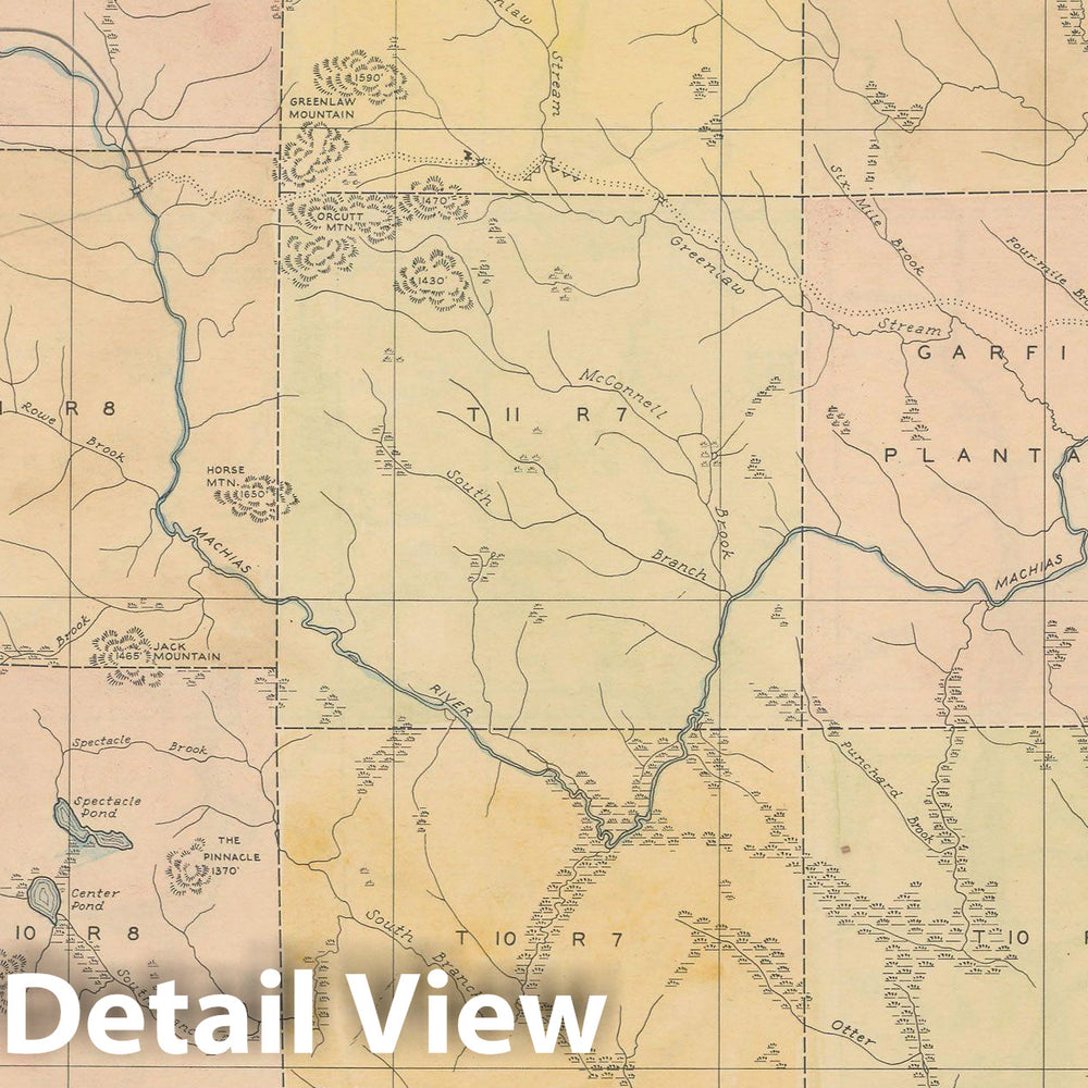 Historic Map : Maine General Highway County Maps, Aroostook 1938 Plate 007 , Vintage Wall Art