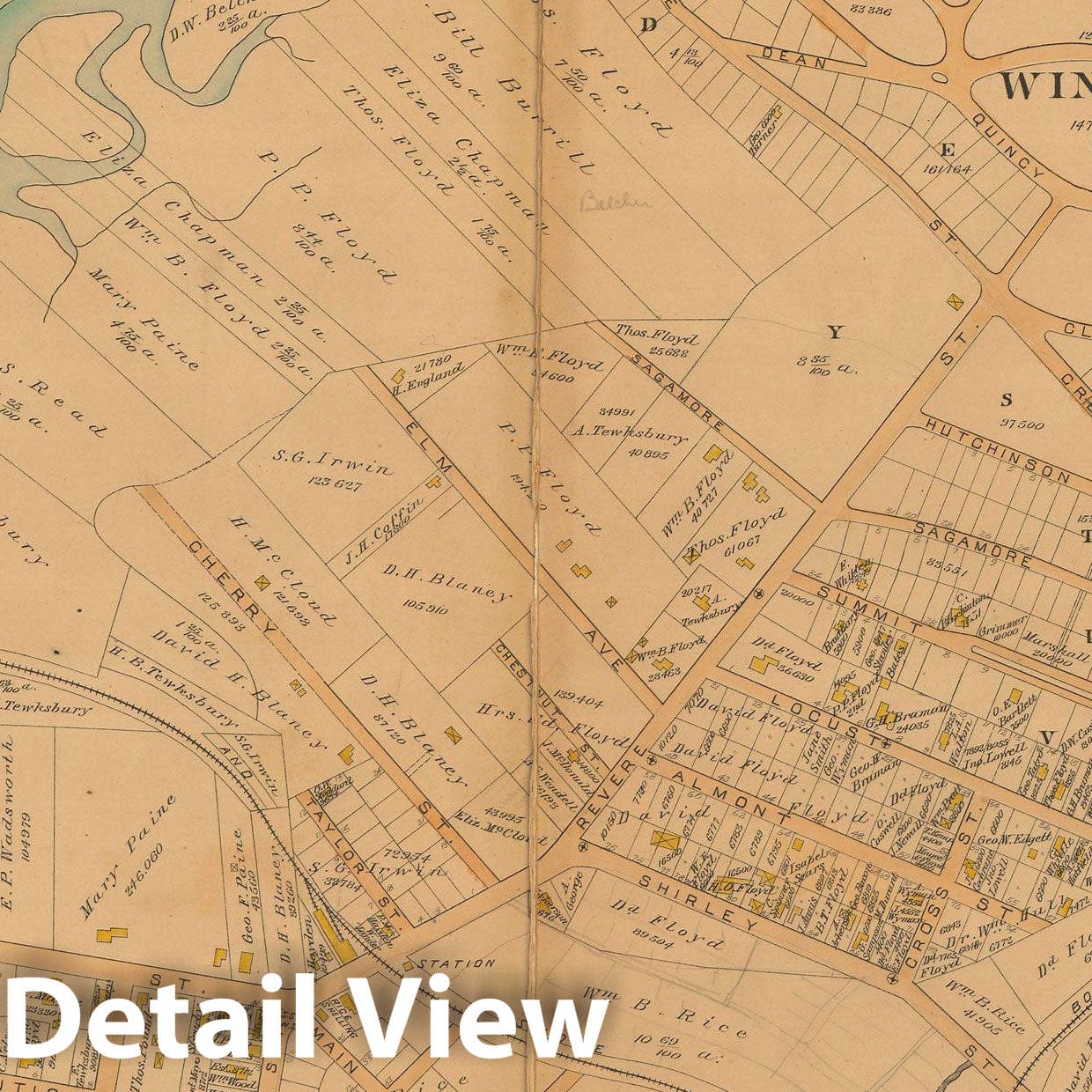 Historic Map : Atlas City of Chelsea and the Towns of Revere and Winthrop 1886 Plate P , Vintage Wall Art