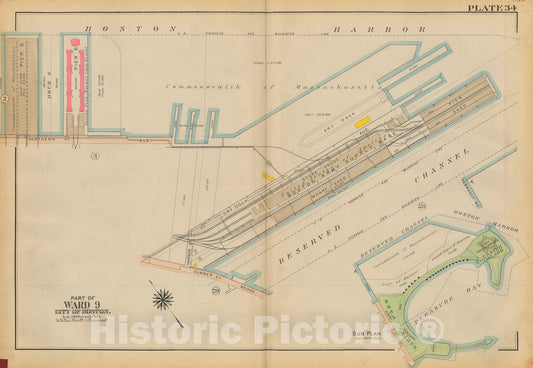 Historic Map : Atlas City of Boston: South Boston 1919 Plate 034 , v2, Vintage Wall Art