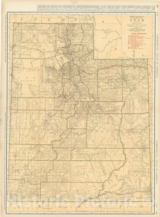 Historic Map : Utah 1925 , v2, Vintage Wall Art