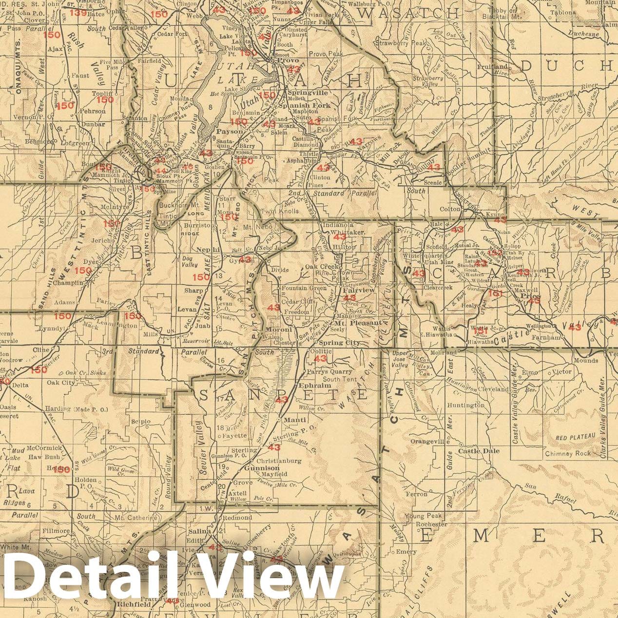 Historic Map : Utah 1925 , v2, Vintage Wall Art