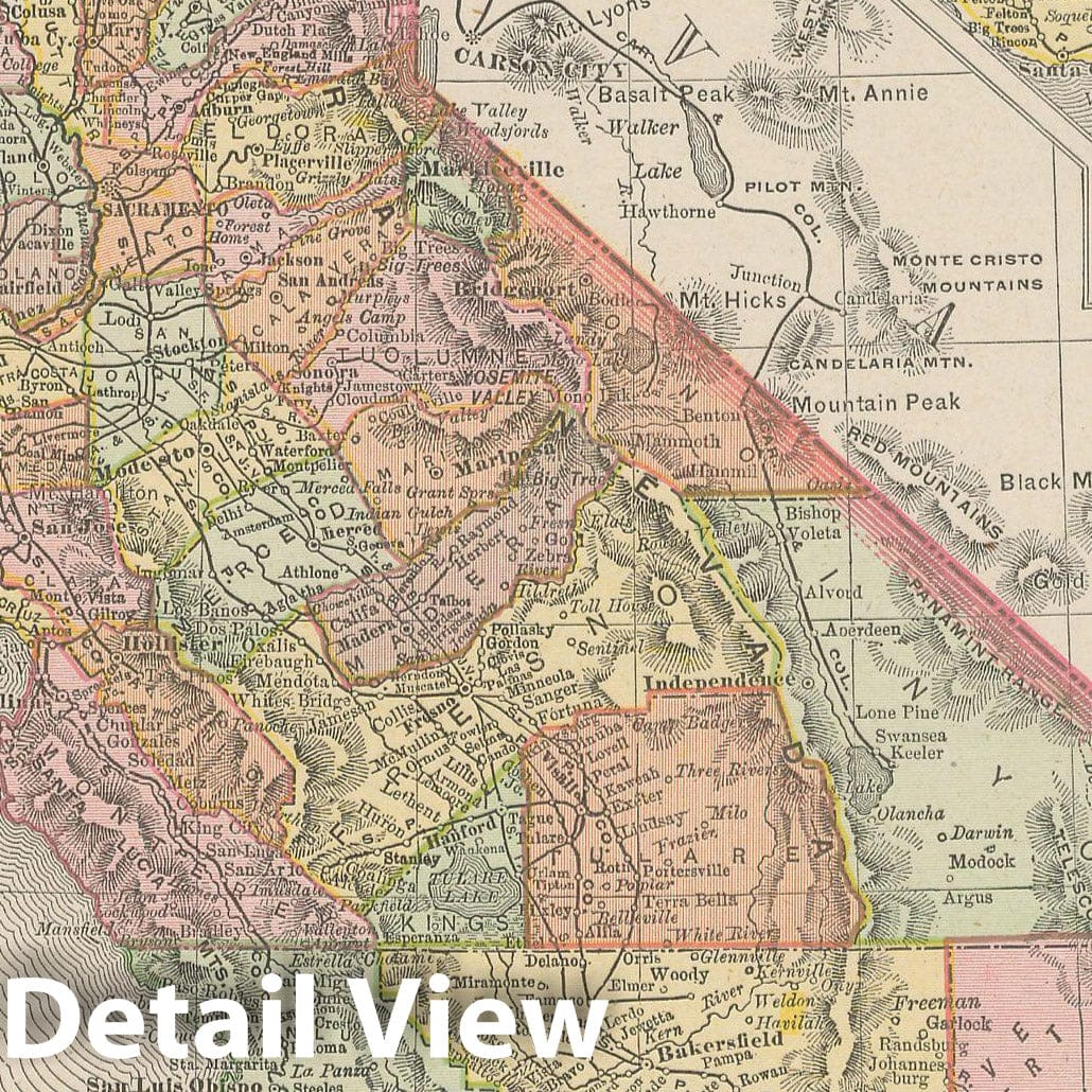 Historic Map : California 1900 , Universal Atlas World , Vintage Wall Art