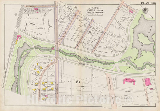 Historic Map : Atlas City of Boston: Boston Proper and Back Bay, Boston 1908 Plate 036 , Vintage Wall Art