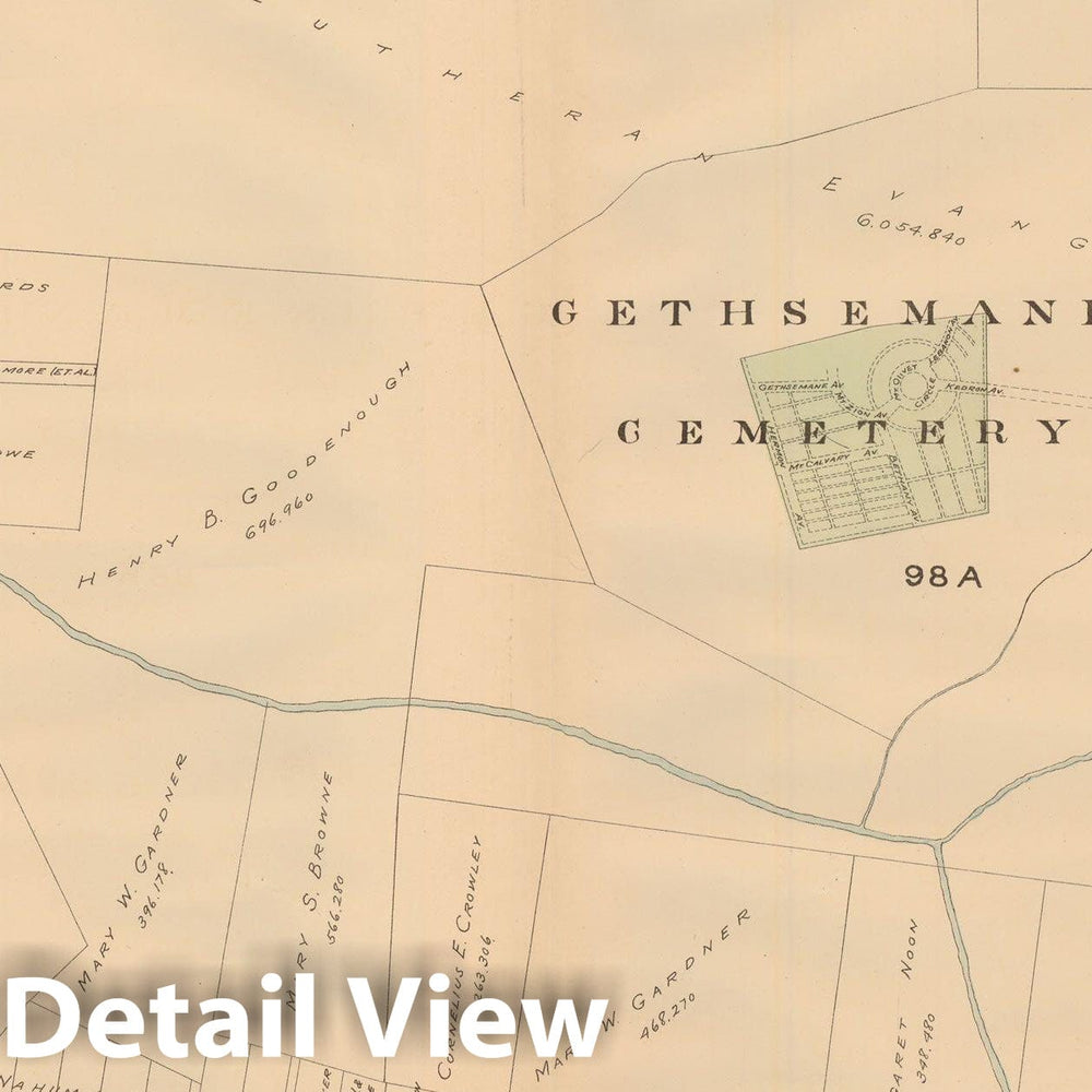 Historic Map : Atlas of Dorchester, West Roxbury and Brighton, West Roxbury 1899 Plate 029 , Vintage Wall Art