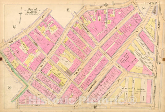 Historic Map : Atlas City of Boston, City Proper, Vol. I, Boston 1888 Plate 018 , Vintage Wall Art