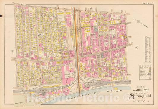 Historic Map : Atlas City of Springfield, Springfield 1899 Plate 002 , Vintage Wall Art