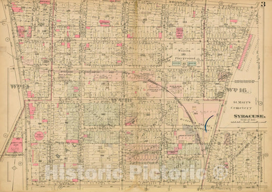 Historic Map : Atlas City of Syracuse, NY and Suburbs, Syracuse 1924 Plate 003 , Vintage Wall Art