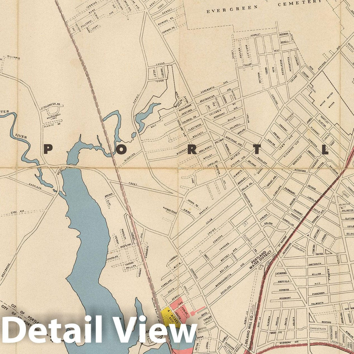 Historic Map : Portland Terminal Company Facilities , Vintage Wall Art