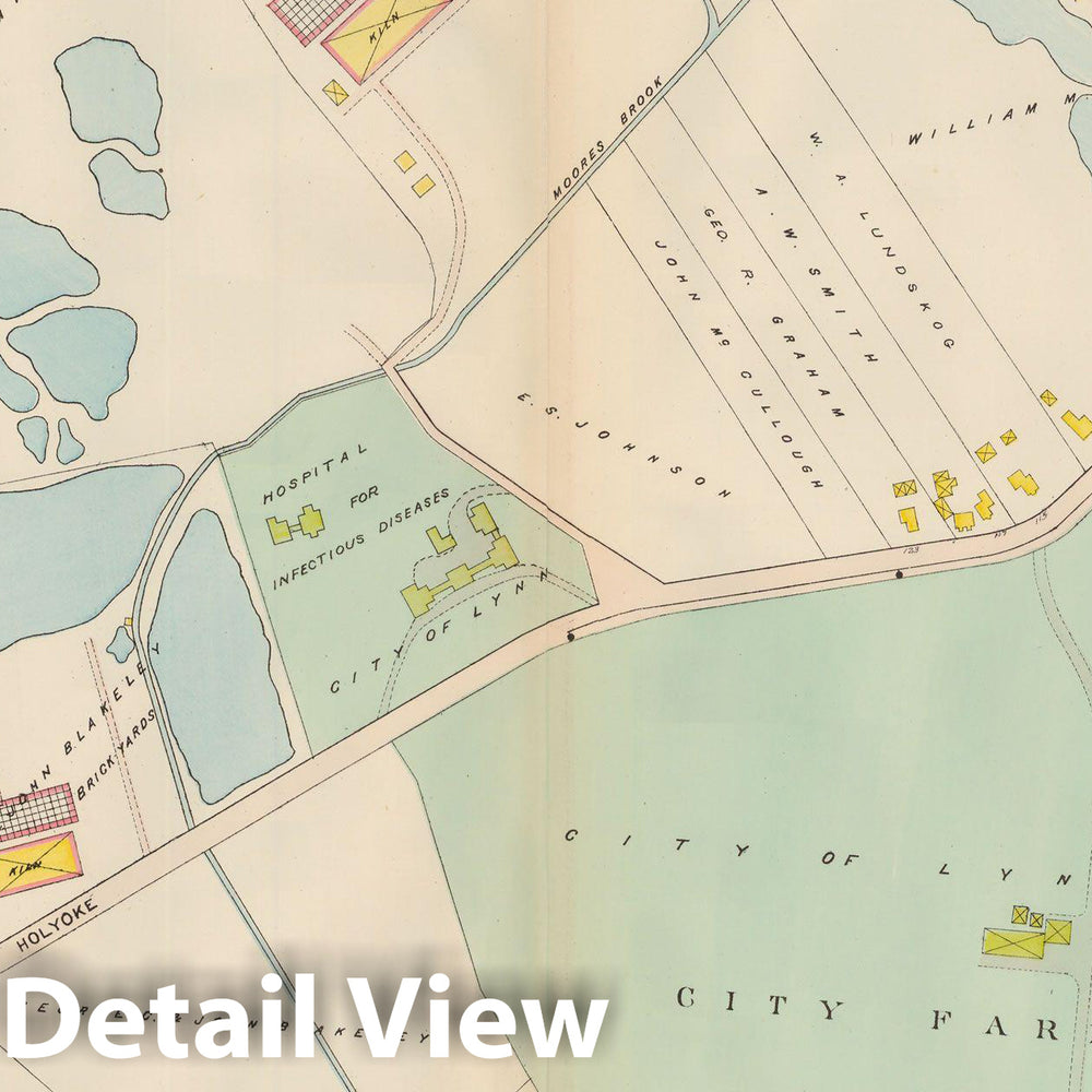 Historic Map : Atlas of Lynn, Swampscott and Saugus, Lynn 1905 Plate 011 , Vintage Wall Art