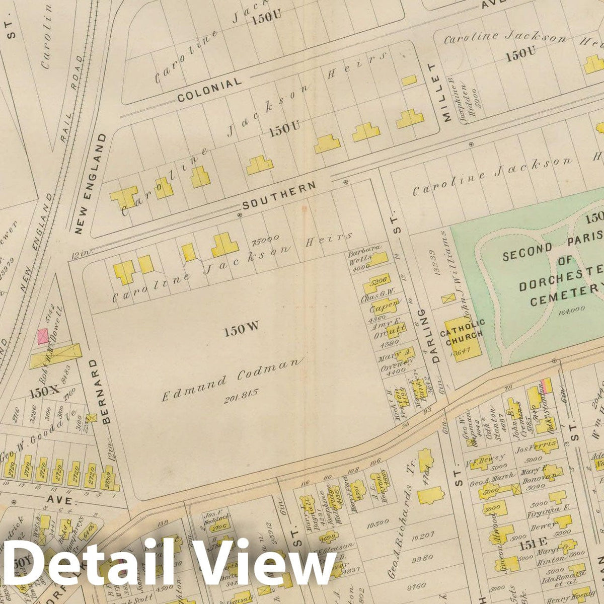 Historic Map : Atlas City of Boston, Vol. 5, Dorchester, Dorchester 1894 Plate 024 , Vintage Wall Art
