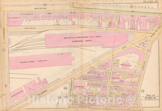 Historic Map : Atlas City of Boston, City Proper, Vol. 2, Boston 1888 Plate 047 , Vintage Wall Art