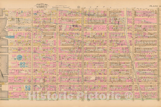 Historic Map : Manhattan & New York City 1885 Plate 015 , Robinson's Atlas City of New York , Vintage Wall Art