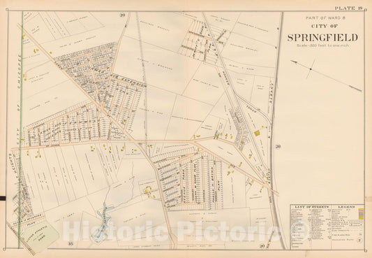 Historic Map : Atlas City of Springfield, Springfield 1899 Plate 019 , Vintage Wall Art