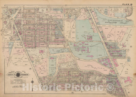 Historic Map : Atlas of Washington D.C. Volume 3 (Outer NW), Washington 1937 Plate 028 , Vintage Wall Art