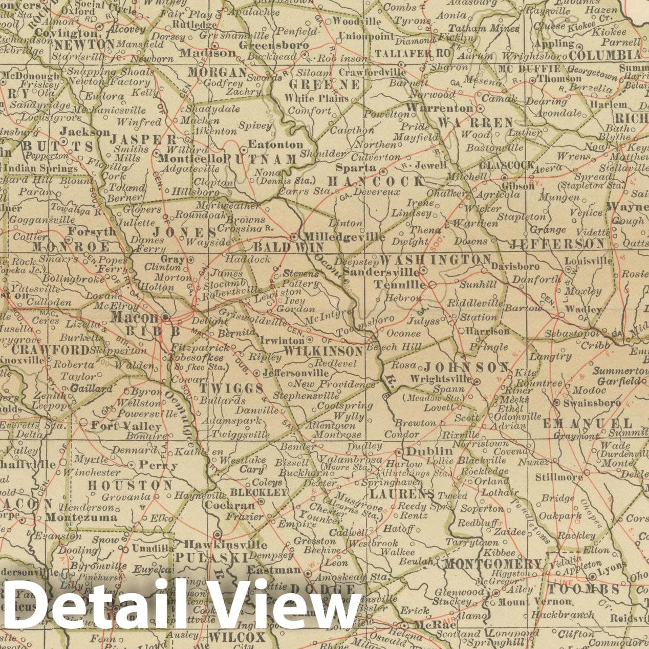 Historic Map : Georgia 1914 , Century Atlas of the World, Vintage Wall Art