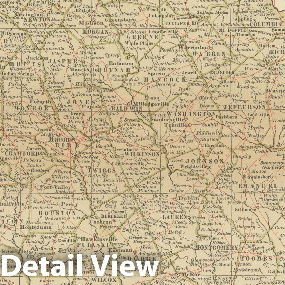 Historic Map : Georgia 1914 , Century Atlas of the World, Vintage Wall Art