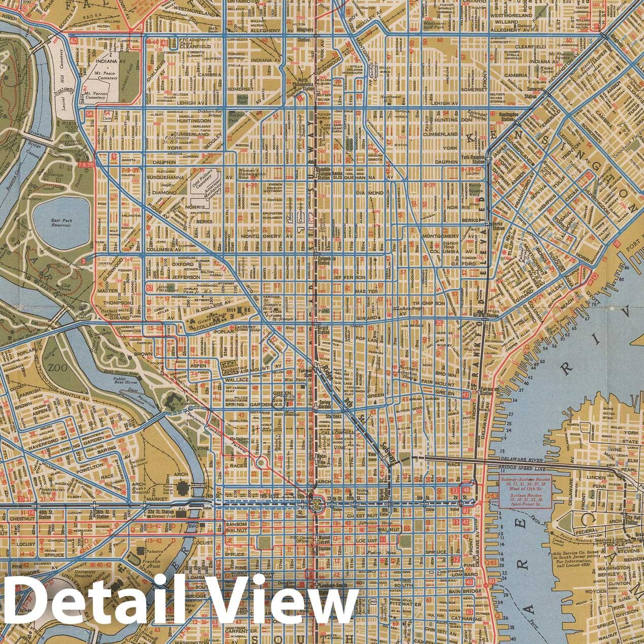 Historic Map : Philadelphia, Philadelphia 1946 , Vintage Wall Art