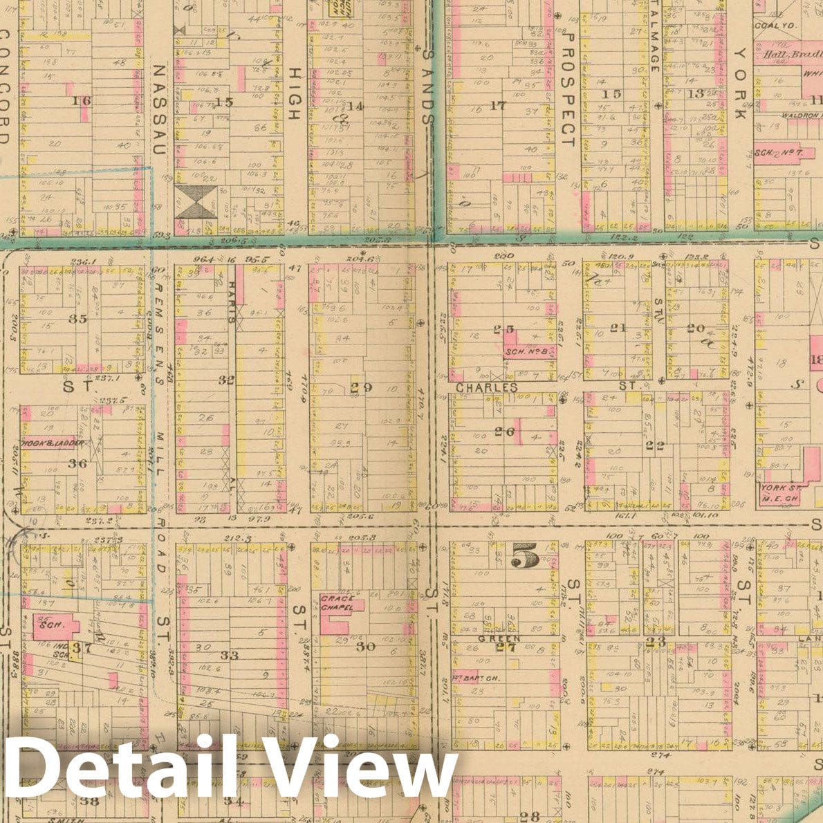Historic Map : Atlas Entire City of Brooklyn Complete in One Volume, Brooklyn 1880 Plate 002 , Vintage Wall Art