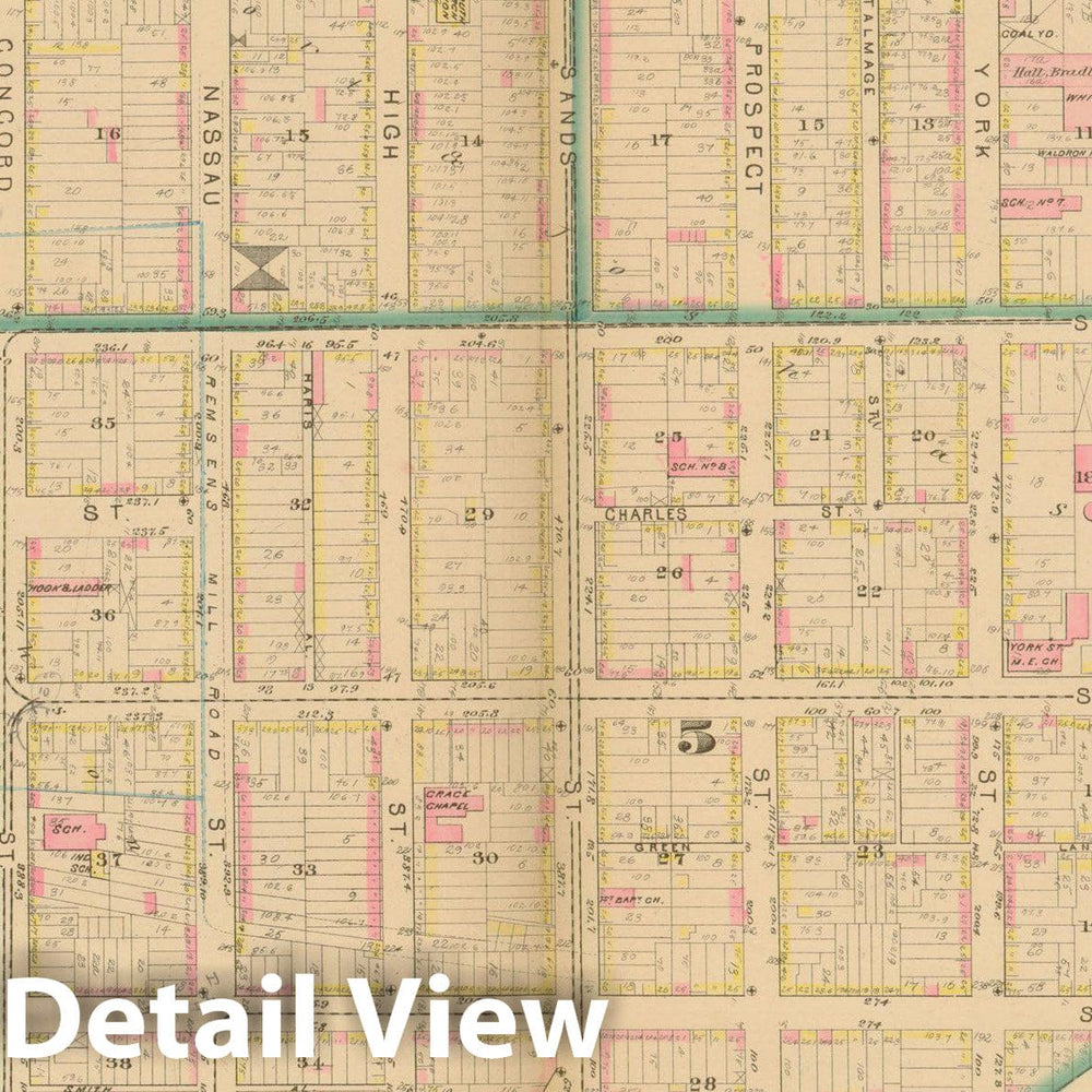 Historic Map : Atlas Entire City of Brooklyn Complete in One Volume, Brooklyn 1880 Plate 002 , Vintage Wall Art