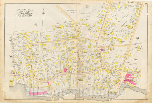Historic Map : Atlas City of Boston, Vol. 5, Dorchester, Dorchester 1889 Plate 029 , Vintage Wall Art