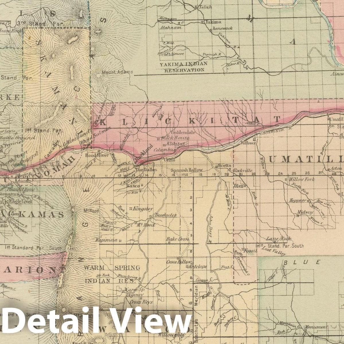 Historic Map : Oregon & Washington 1882 , Mitchell's New General Atlas , Vintage Wall Art