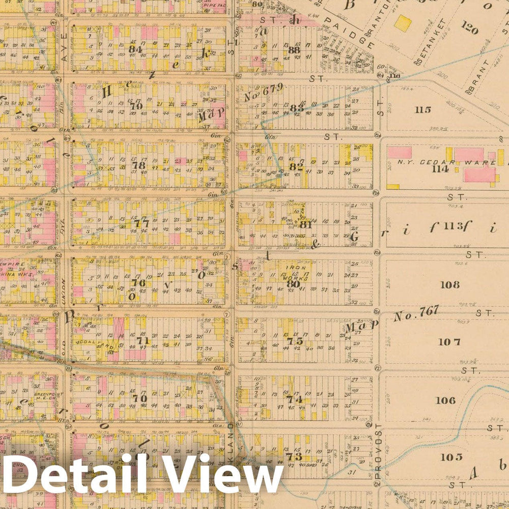 Historic Map : Robinson's Atlas City of Brooklyn, NY, Brooklyn 1886 Plate 012 , Vintage Wall Art