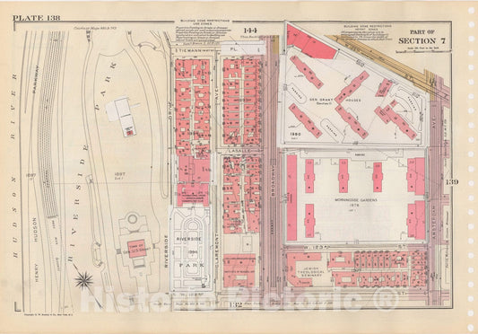 Historic Map : Manhattan Land Book 1955 - Updated Through Nov 7th, New York City 1975 Plate 138 , Vintage Wall Art