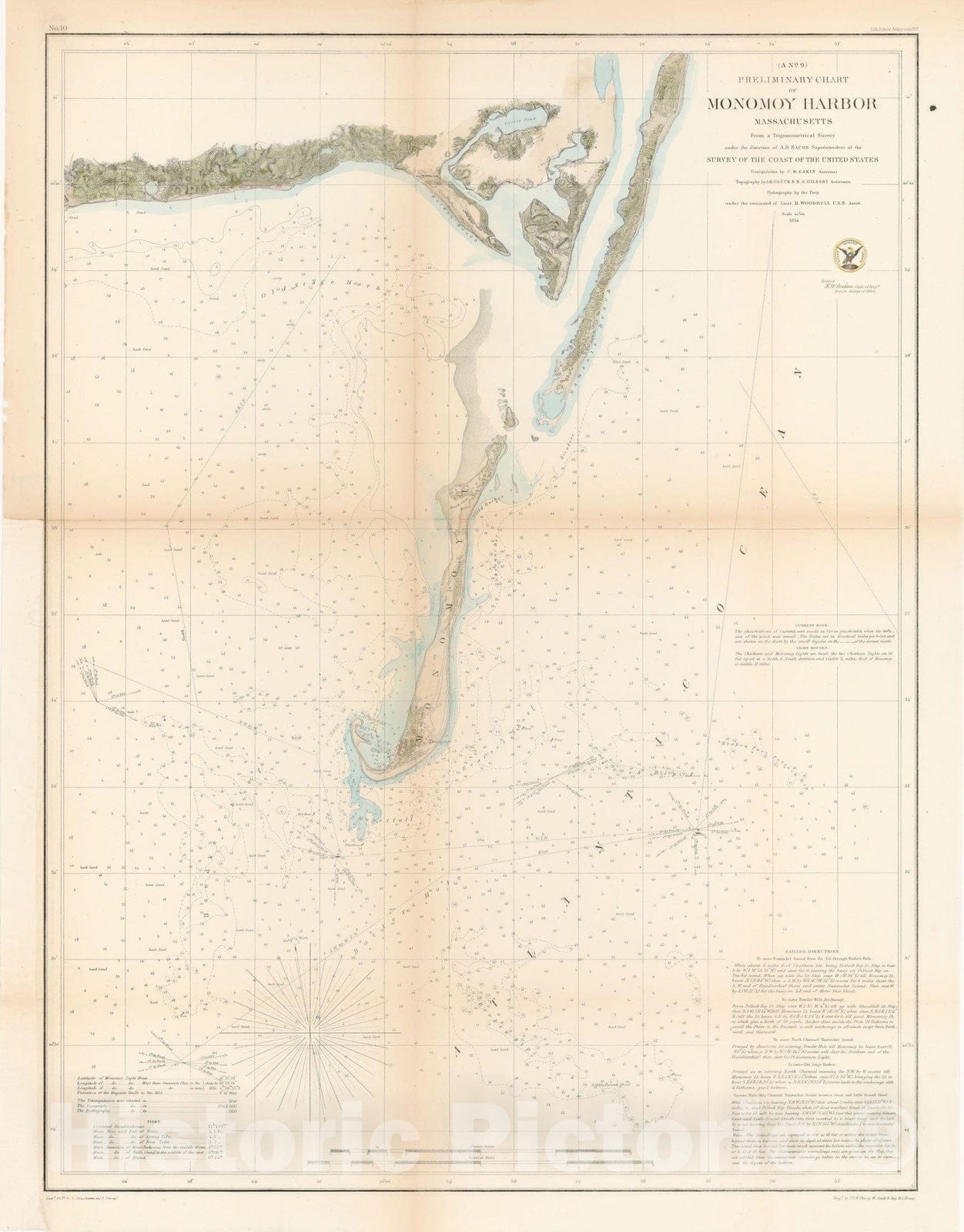 Historic Map : Chatham 1854 Topographic Map , Vintage Wall Art