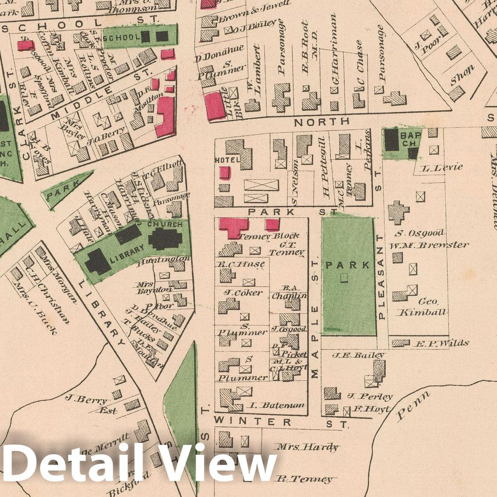 Historic Map : Atlas of Essex County, Georgetown 1884 , Vintage Wall Art