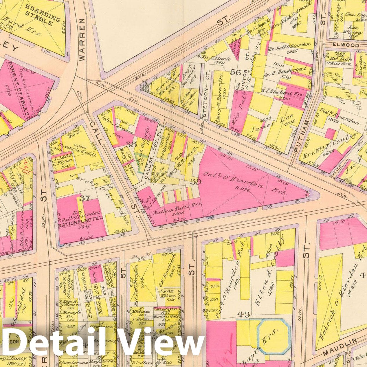 Historic Map : Atlas City of Boston: Charlestown and East Boston, Charlestown 1912 Plate 002 , Vintage Wall Art