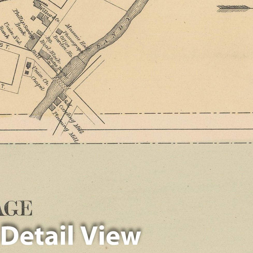 Historic Map : Atlas of Maine, Phillips Village & Wilton 1885 , Vintage Wall Art