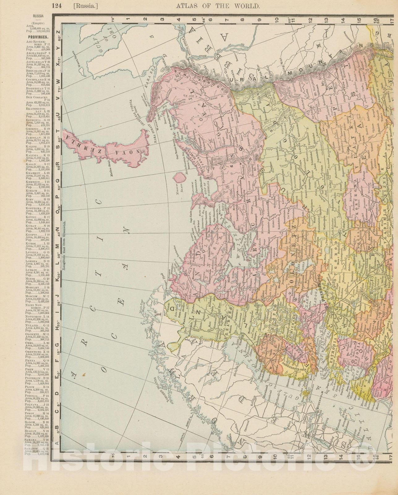 Historic Map : Russia 1900 , Universal Atlas World , Vintage Wall Art