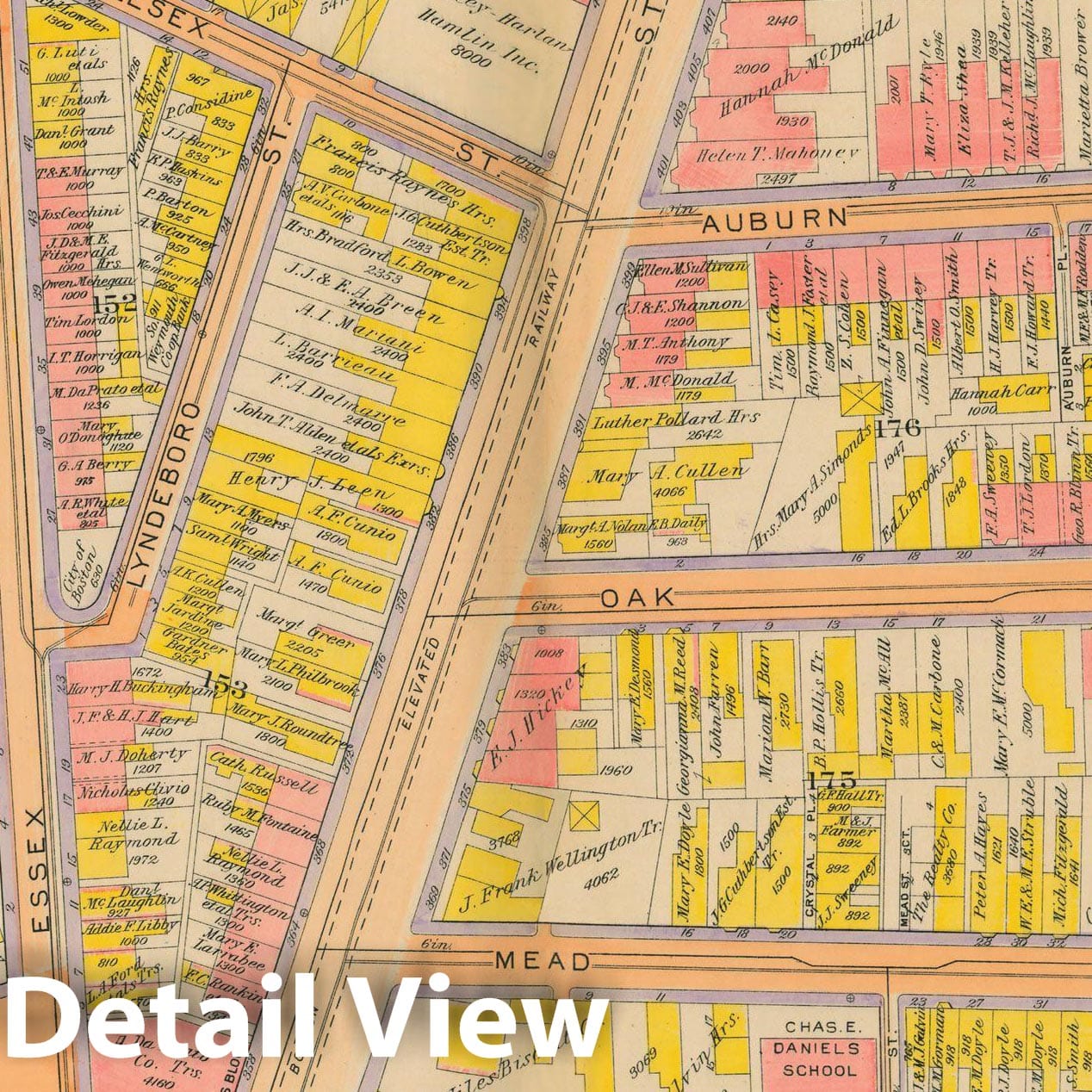 Historic Map : Atlas City of Boston: Charlestown and East Boston, Charlestown 1922 Plate 013 , Vintage Wall Art