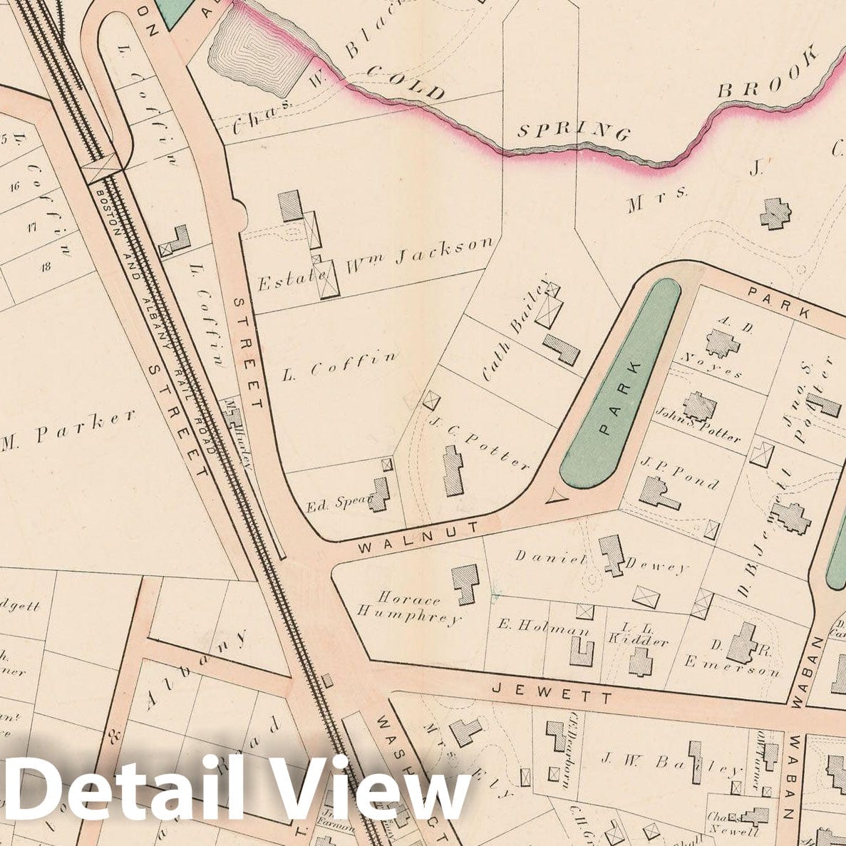 Historic Map : City of Newton, Middlesex County, Newton 1874 Plate C , Vintage Wall Art