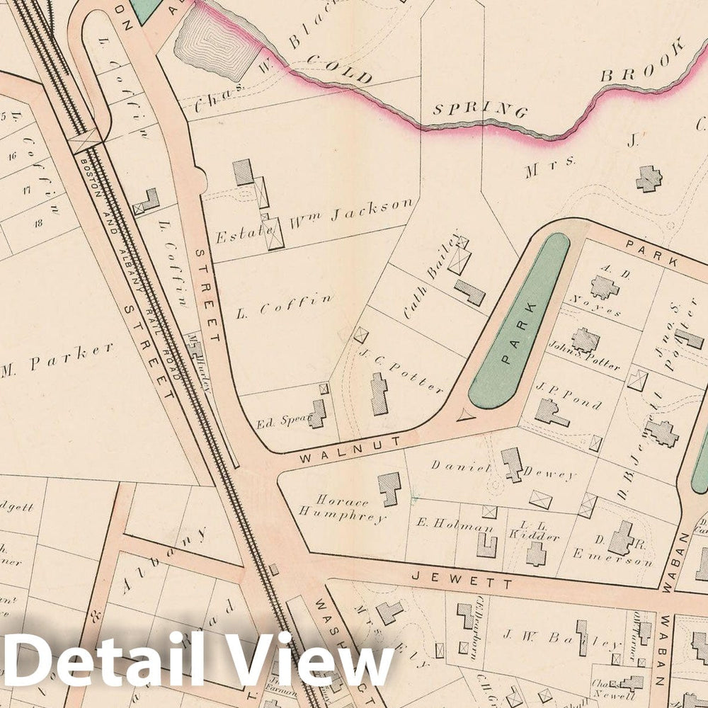 Historic Map : City of Newton, Middlesex County, Newton 1874 Plate C , Vintage Wall Art