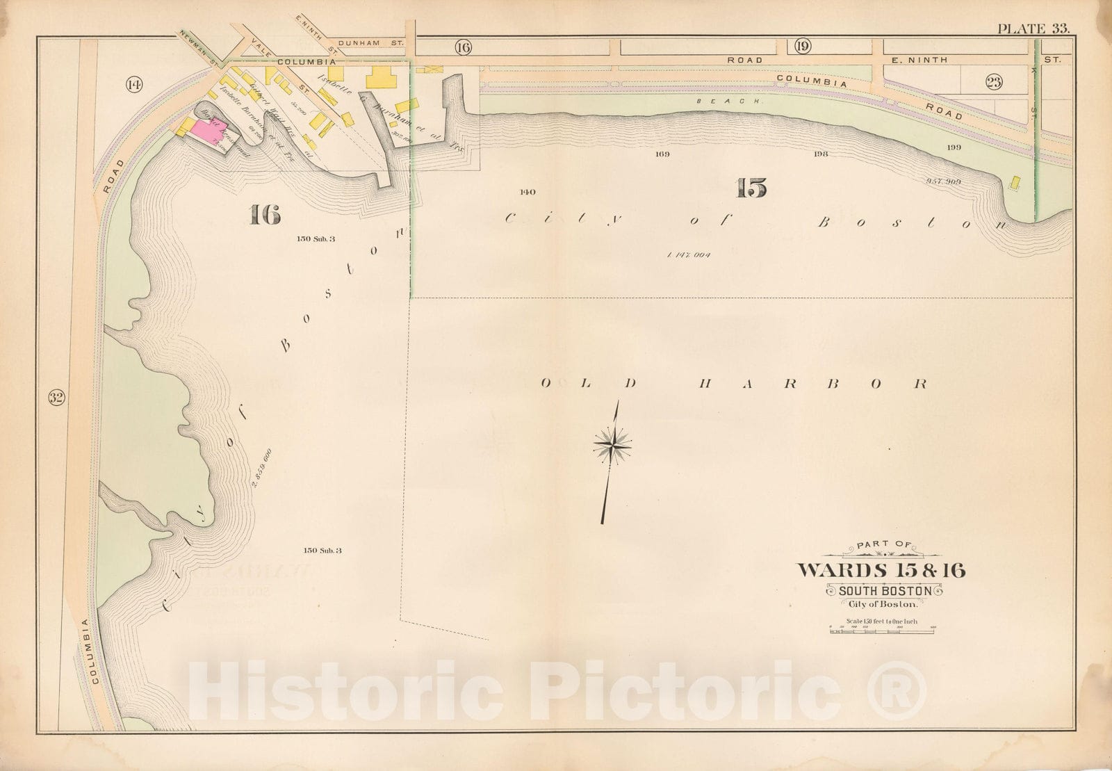Historic Map : Atlas City of Boston, South Boston 1899 Plate 033 , Vintage Wall Art