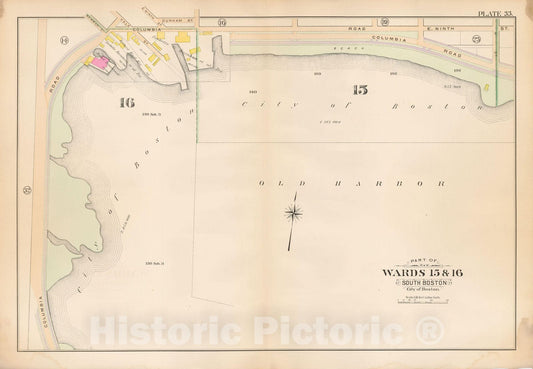 Historic Map : Atlas City of Boston, South Boston 1899 Plate 033 , Vintage Wall Art