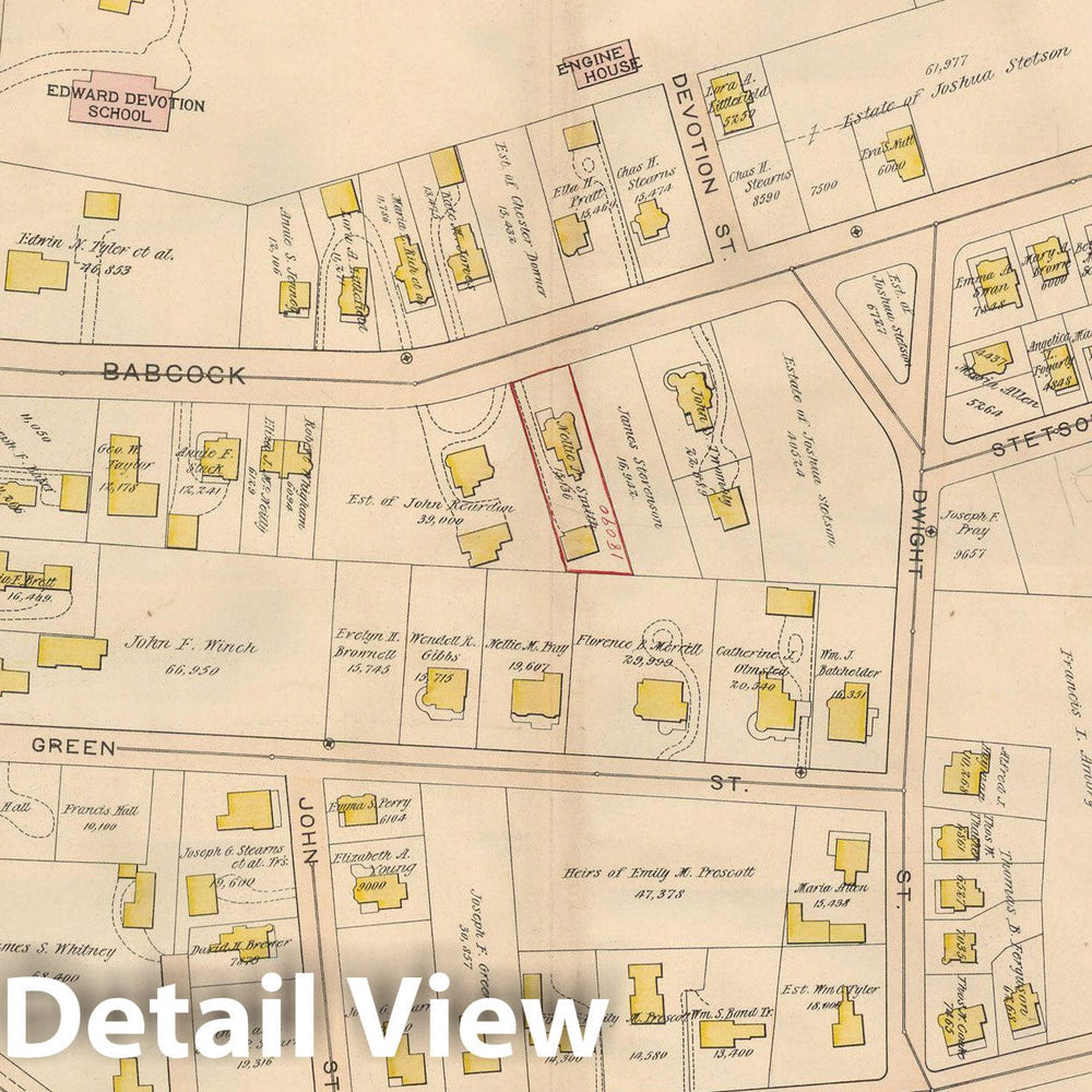 Historic Map : Atlas Town of Brookline, Brookline 1897 Plate 007 , Vintage Wall Art