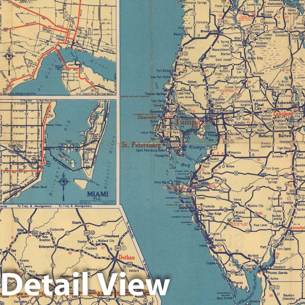 Historic Map : Florida 1960 , Vintage Wall Art