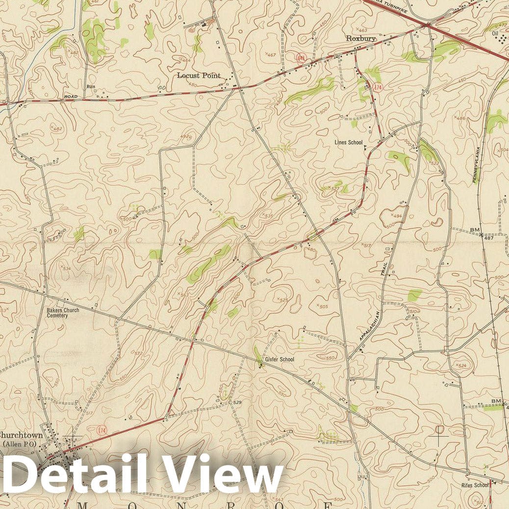 Historic Map : USGS 7.5 Minute Sheets and Quadrangles, Mechanicsburg & Monroe & Silver Spring 1952 Topographic Map , Vintage Wall Art