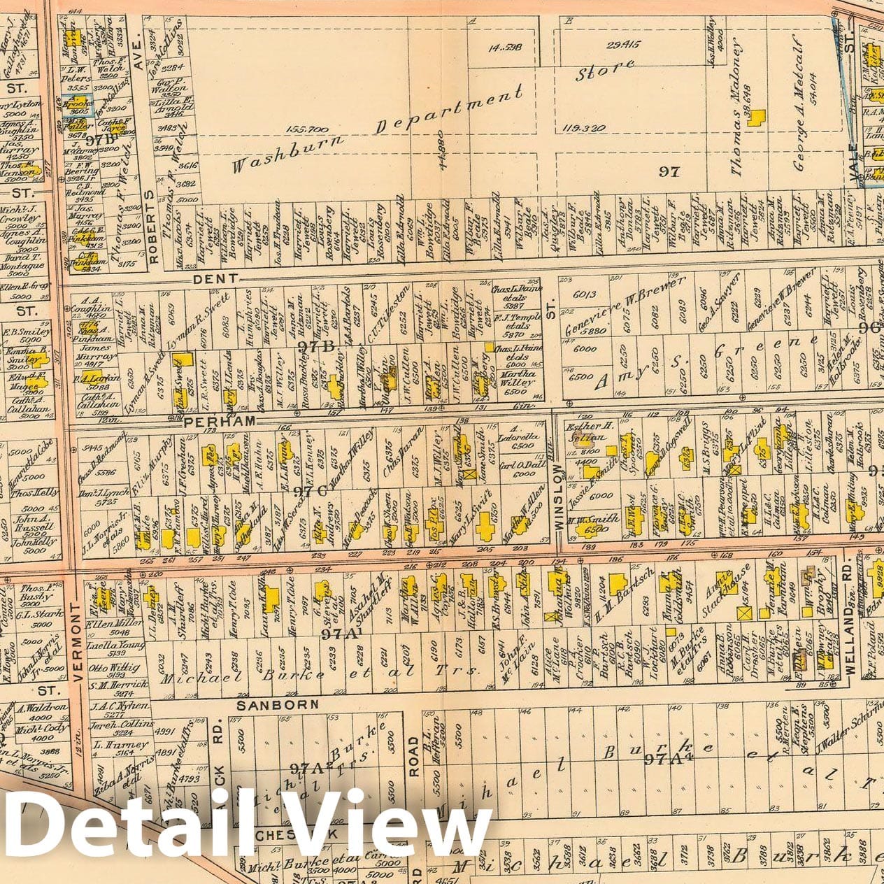 Historic Map : Atlas City of Boston, West Roxbury 1914 Plate 025 , Vintage Wall Art
