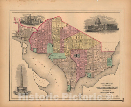 Historic Map : General Atlas (Of The World), Washington 1857 , Vintage Wall Art