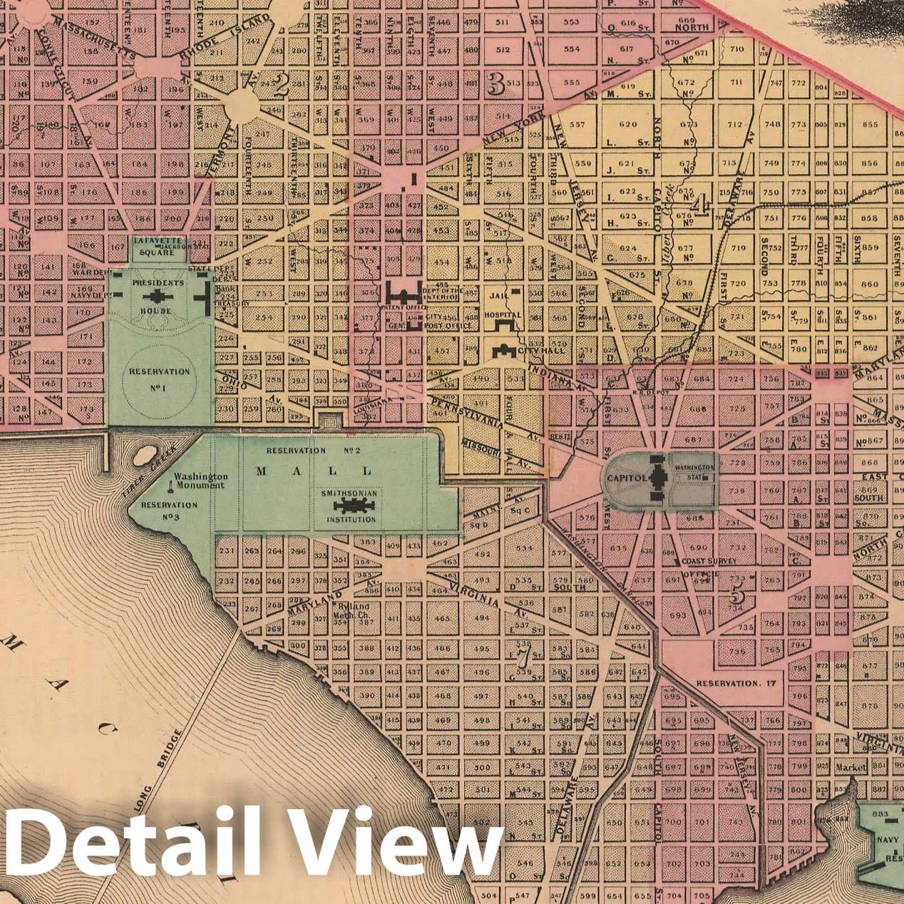 Historic Map : General Atlas (Of The World), Washington 1857 , Vintage Wall Art